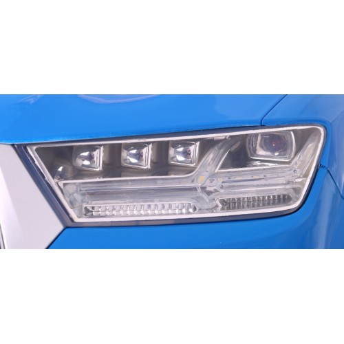 Audi Q7 Lift na batériu pre deti Lakované Modré + Diaľkové ovládanie + Pomalý štart + EVA + MP3 LED
