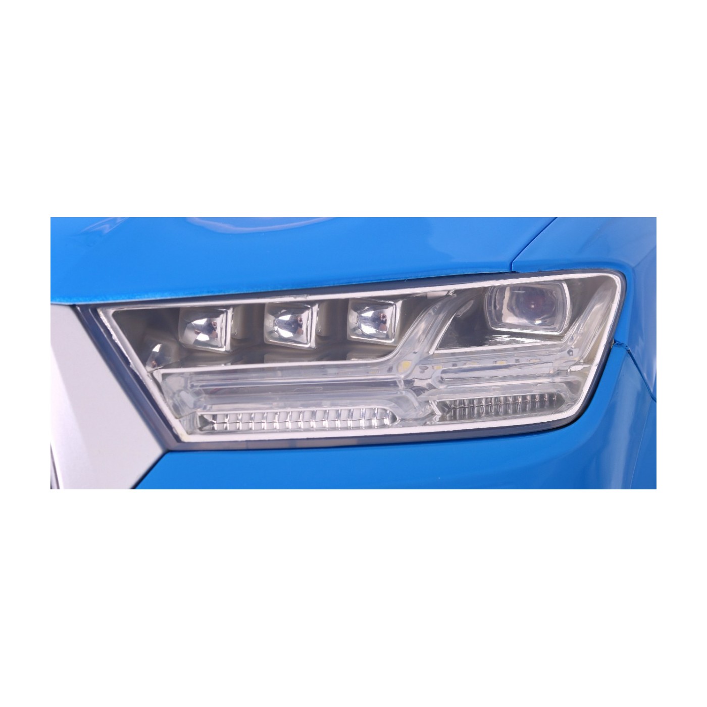 Audi Q7 Lift na batériu pre deti Lakované Modré + Diaľkové ovládanie + Pomalý štart + EVA + MP3 LED
