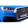 Audi Q7 Lift na batériu pre deti Lakované Modré + Diaľkové ovládanie + Pomalý štart + EVA + MP3 LED