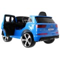 Audi Q7 Lift na batériu pre deti Lakované Modré + Diaľkové ovládanie + Pomalý štart + EVA + MP3 LED