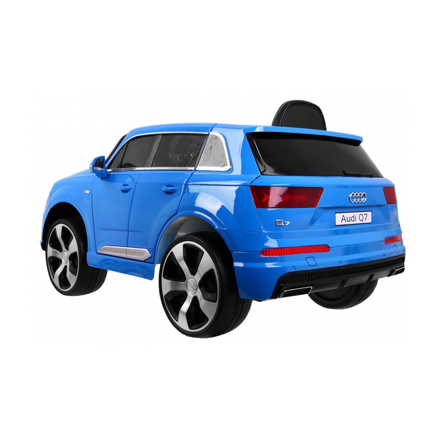 Audi Q7 Lift na batériu pre deti Lakované Modré + Diaľkové ovládanie + Pomalý štart + EVA + MP3 LED