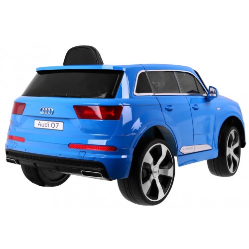 Audi Q7 Lift na batériu pre deti Lakované Modré + Diaľkové ovládanie + Pomalý štart + EVA + MP3 LED