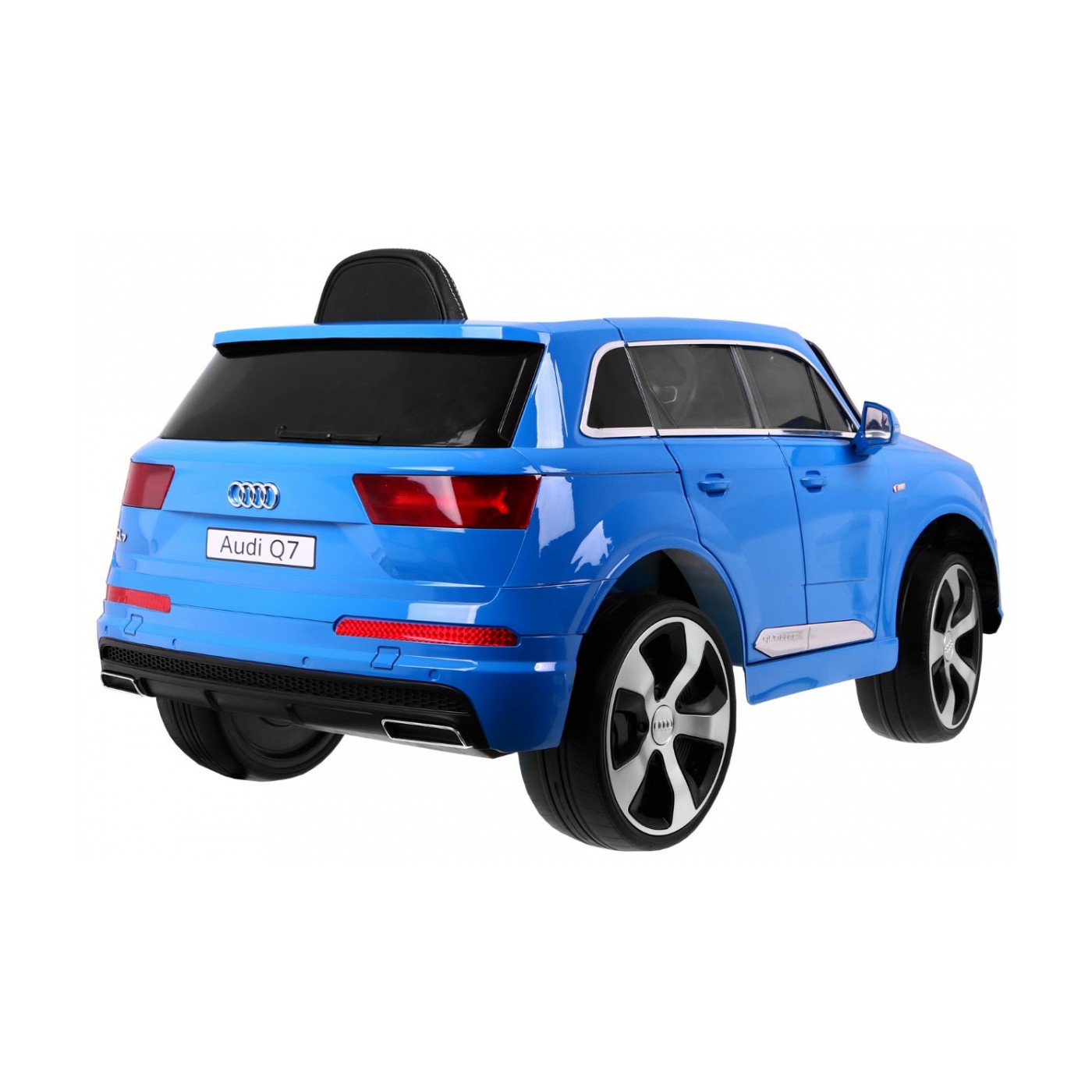 Audi Q7 Lift na batériu pre deti Lakované Modré + Diaľkové ovládanie + Pomalý štart + EVA + MP3 LED