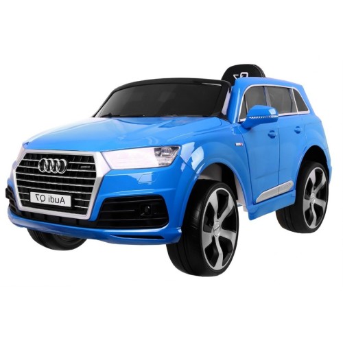 Audi Q7 Lift na batériu pre deti Lakované Modré + Diaľkové ovládanie + Pomalý štart + EVA + MP3 LED