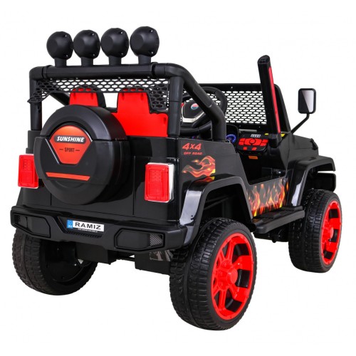 Terénne autíčko Raptor Drifter Plamene + Diaľkové ovládanie + Pohon 4x4 + Úložný priestor + Pomalý štart + MP3 LED