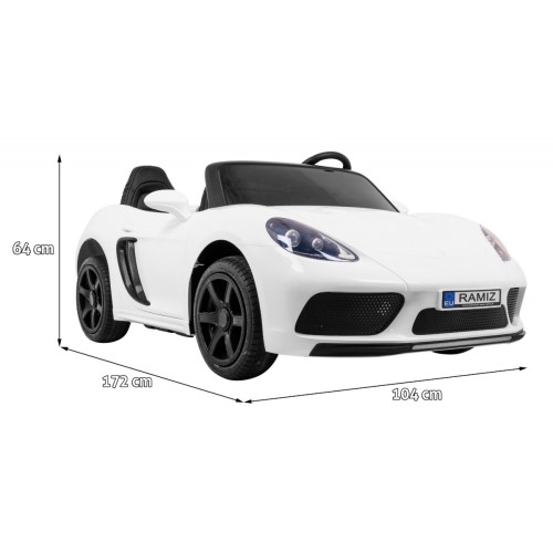 Perfecta Auto pre 2 deti Biela + Nafukovacie kolesá + Bezkefkový motor + MP3 LED + Pomalý štart