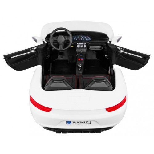 Perfecta Auto pre 2 deti Biela + Nafukovacie kolesá + Bezkefkový motor + MP3 LED + Pomalý štart