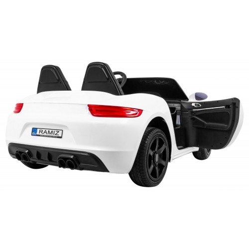 Perfecta Auto pre 2 deti Biela + Nafukovacie kolesá + Bezkefkový motor + MP3 LED + Pomalý štart