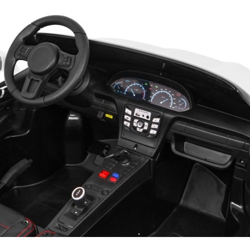 Perfecta Auto pre 2 deti Biela + Nafukovacie kolesá + Bezkefkový motor + MP3 LED + Pomalý štart