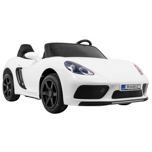 Perfecta Auto pre 2 deti Biela + Nafukovacie kolesá + Bezkefkový motor + MP3 LED + Pomalý štart