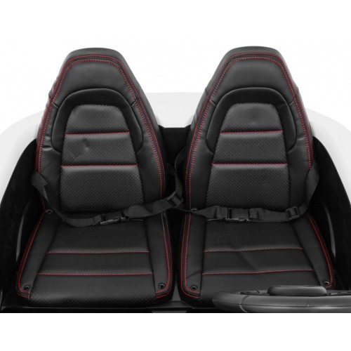 Perfecta Auto pre 2 deti Biela + Nafukovacie kolesá + Bezkefkový motor + MP3 LED + Pomalý štart