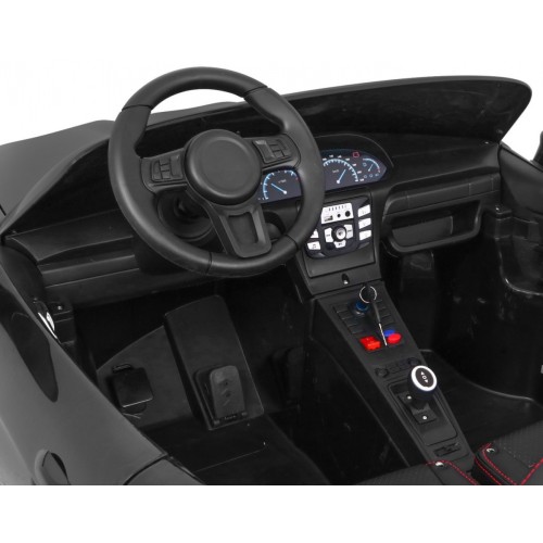 Perfecta Auto pre 2 deti Čierna + Nafukovacie kolesá + Bezkefkový motor + MP3 LED + Pomalý štart
