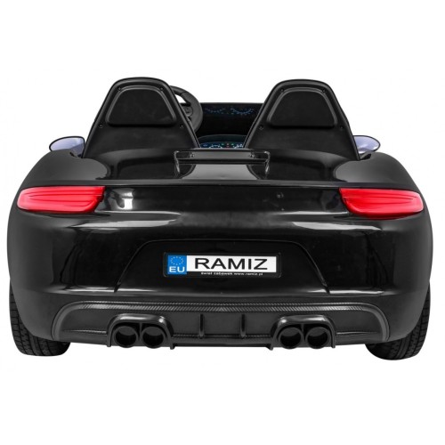 Perfecta Auto pre 2 deti Čierna + Nafukovacie kolesá + Bezkefkový motor + MP3 LED + Pomalý štart