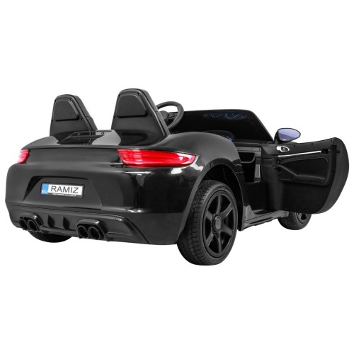 Perfecta Auto pre 2 deti Čierna + Nafukovacie kolesá + Bezkefkový motor + MP3 LED + Pomalý štart