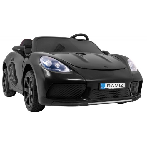 Perfecta Auto pre 2 deti Čierna + Nafukovacie kolesá + Bezkefkový motor + MP3 LED + Pomalý štart