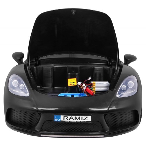 Perfecta Auto pre 2 deti Čierna + Nafukovacie kolesá + Bezkefkový motor + MP3 LED + Pomalý štart