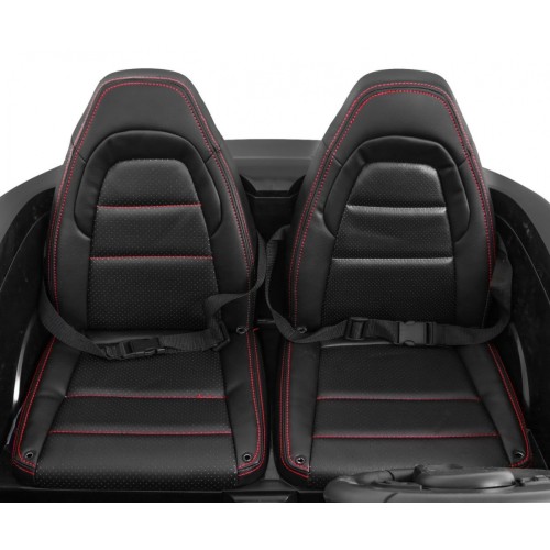 Perfecta Auto pre 2 deti Čierna + Nafukovacie kolesá + Bezkefkový motor + MP3 LED + Pomalý štart