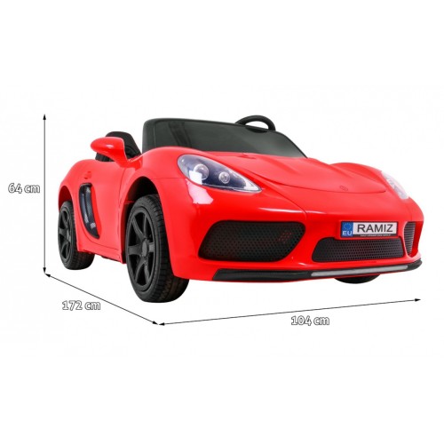 Perfecta Auto pre 2 deti Červená + Nafukovacie kolesá + Bezkefkový motor + MP3 LED + Pomalý štart
