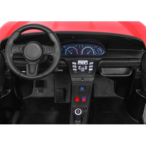 Perfecta Auto pre 2 deti Červená + Nafukovacie kolesá + Bezkefkový motor + MP3 LED + Pomalý štart