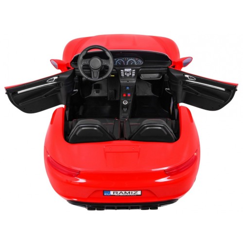 Perfecta Auto pre 2 deti Červená + Nafukovacie kolesá + Bezkefkový motor + MP3 LED + Pomalý štart