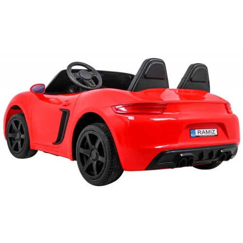 Perfecta Auto pre 2 deti Červená + Nafukovacie kolesá + Bezkefkový motor + MP3 LED + Pomalý štart