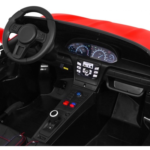 Perfecta Auto pre 2 deti Červená + Nafukovacie kolesá + Bezkefkový motor + MP3 LED + Pomalý štart
