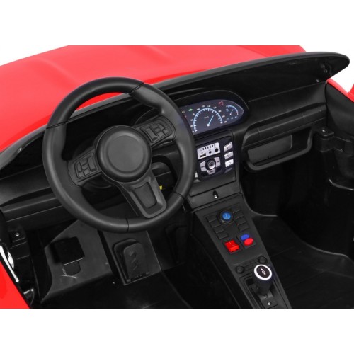 Perfecta Auto pre 2 deti Červená + Nafukovacie kolesá + Bezkefkový motor + MP3 LED + Pomalý štart