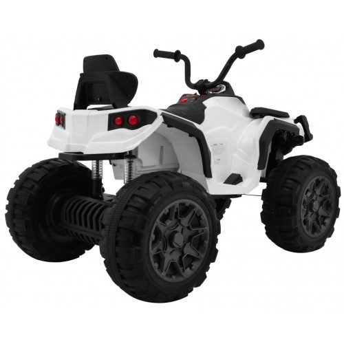 Quad ATV 2.4GHz na batériu pre deti Biely + Diaľkové ovládanie + Kolesá EVA + Rádio MP3 + Pomalý štart