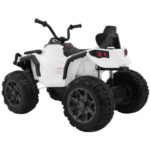 Quad ATV 2.4GHz na batériu pre deti Biely + Diaľkové ovládanie + Kolesá EVA + Rádio MP3 + Pomalý štart