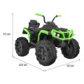 Quad ATV 2.4GHz na batériu pre deti Čierno-zelený + Diaľkové ovládanie + Kolesá EVA + Rádio MP3 + Pomalý štart
