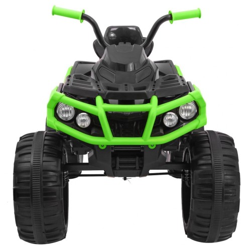 Quad ATV 2.4GHz na batériu pre deti Čierno-zelený + Diaľkové ovládanie + Kolesá EVA + Rádio MP3 + Pomalý štart