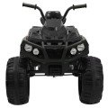 Quad ATV 2.4GHz na batériu pre deti Čierna + Diaľkové ovládanie + Kolesá EVA + Rádio MP3 + Pomalý štart