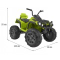Quad ATV 2.4GHz na batériu pre deti Zelená + Diaľkové ovládanie + Kolesá EVA + Rádio MP3 + Pomalý štart