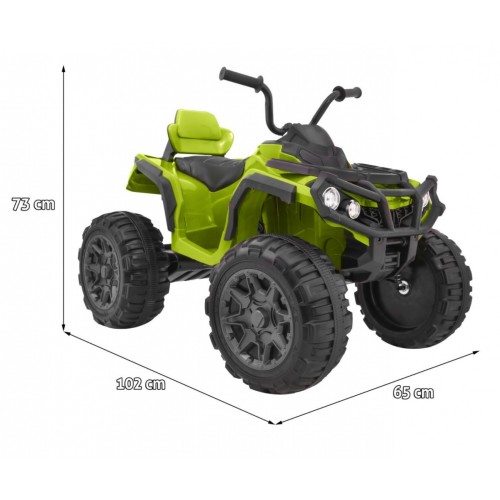 Quad ATV 2.4GHz na batériu pre deti Zelená + Diaľkové ovládanie + Kolesá EVA + Rádio MP3 + Pomalý štart
