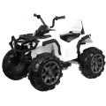 Quad ATV na batériu pre deti Biely + Kolesá EVA + Rádio MP3 + LED + Pomalý štart