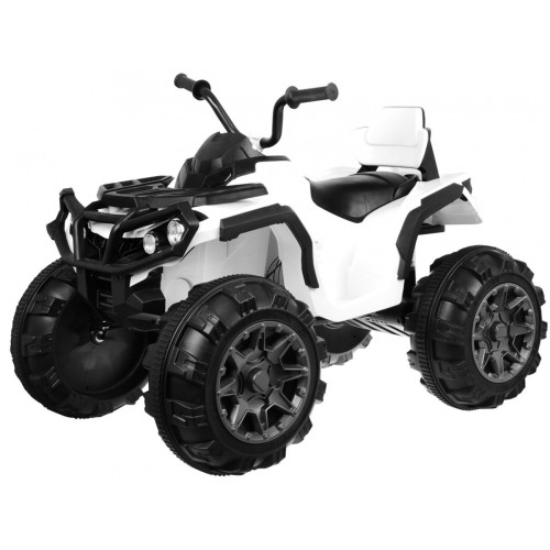 Quad ATV na batériu pre deti Biely + Kolesá EVA + Rádio MP3 + LED + Pomalý štart