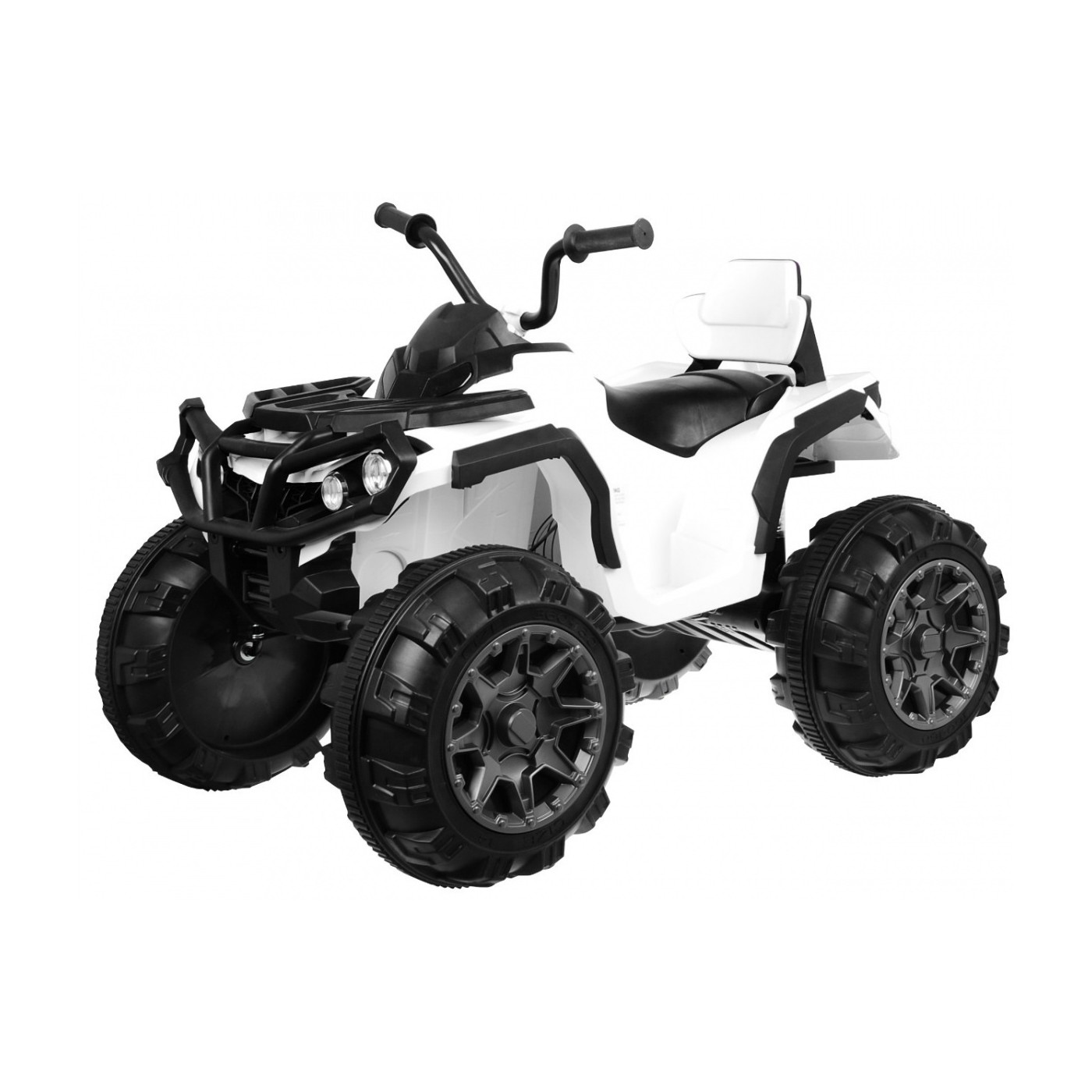 Quad ATV na batériu pre deti Biely + Kolesá EVA + Rádio MP3 + LED + Pomalý štart