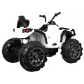 Quad ATV na batériu pre deti Biely + Kolesá EVA + Rádio MP3 + LED + Pomalý štart