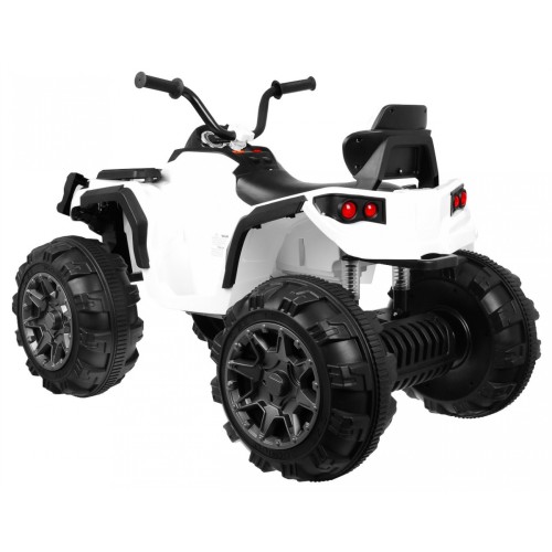 Quad ATV na batériu pre deti Biely + Kolesá EVA + Rádio MP3 + LED + Pomalý štart