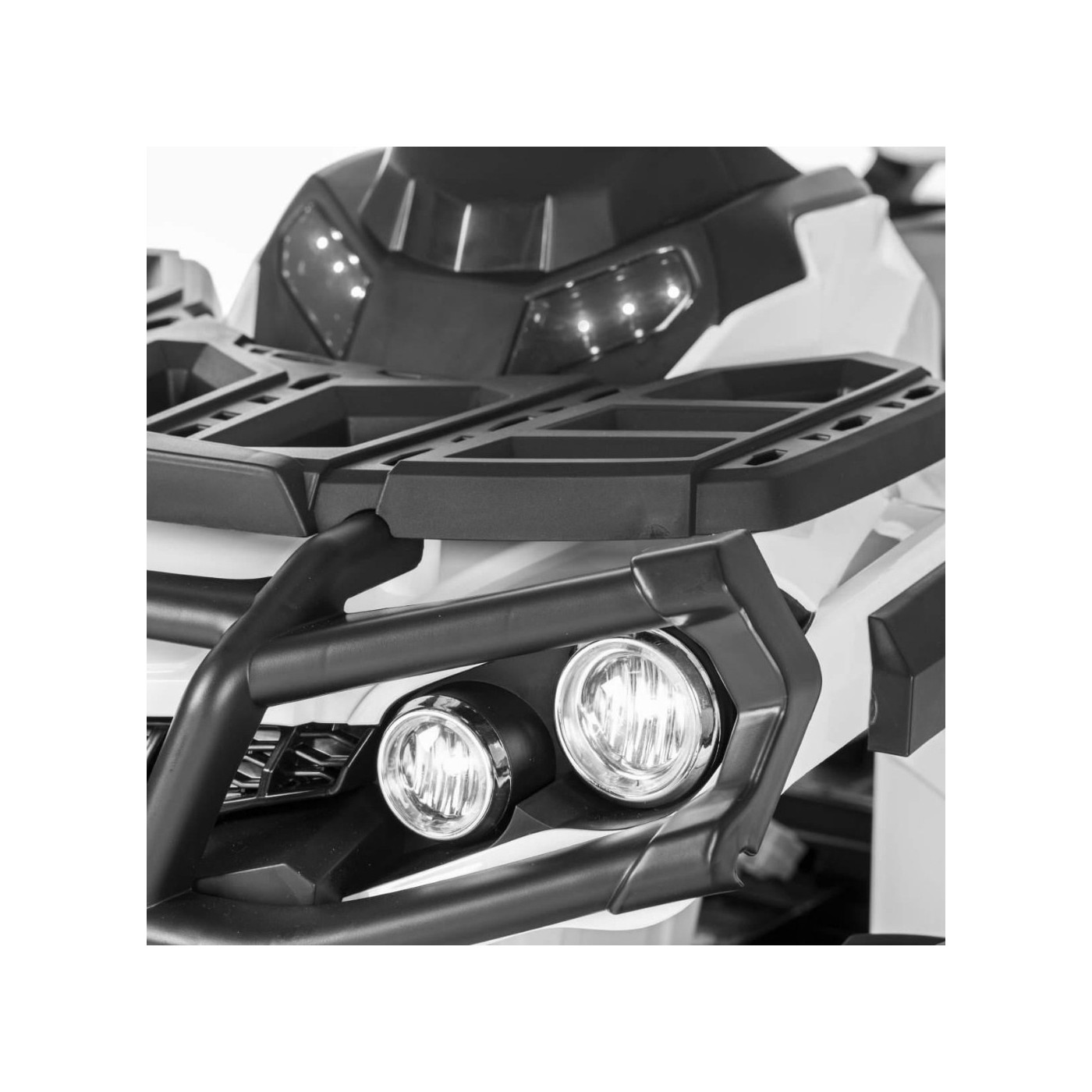 Quad ATV na batériu pre deti Biely + Kolesá EVA + Rádio MP3 + LED + Pomalý štart