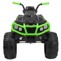 Quad ATV na batériu pre deti Čierno-zeleýá + Kolesá EVA + Rádio MP3 + LED +Pomalý štart