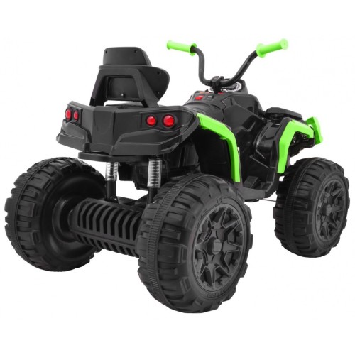 Quad ATV na batériu pre deti Čierno-zeleýá + Kolesá EVA + Rádio MP3 + LED +Pomalý štart