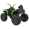Quad ATV na batériu pre deti Čierno-zeleýá + Kolesá EVA + Rádio MP3 + LED +Pomalý štart
