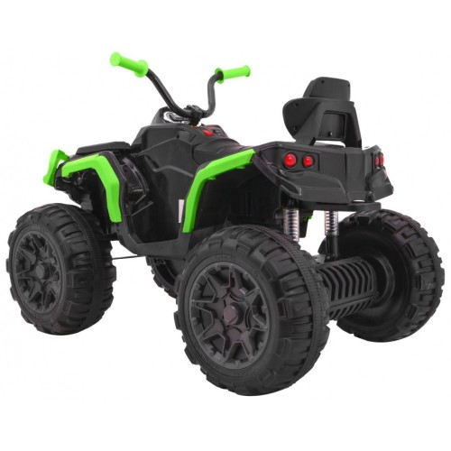 Quad ATV na batériu pre deti Čierno-zeleýá + Kolesá EVA + Rádio MP3 + LED +Pomalý štart