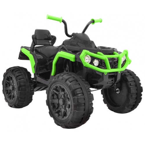 Quad ATV na batériu pre deti Čierno-zeleýá + Kolesá EVA + Rádio MP3 + LED +Pomalý štart