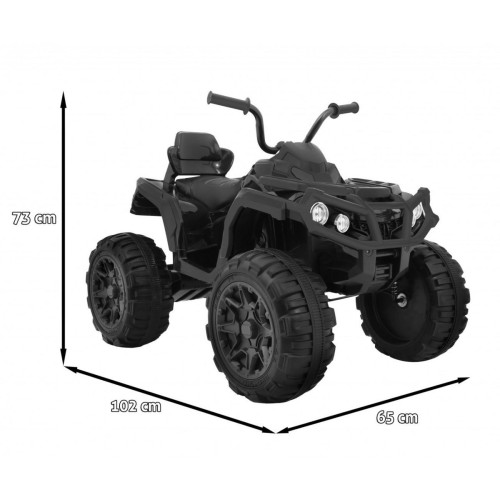Quad ATV na batériu pre deti Čierny + Kolesá EVA + Rádio MP3 + LED + Pomalý štart