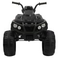 Quad ATV na batériu pre deti Čierny + Kolesá EVA + Rádio MP3 + LED + Pomalý štart