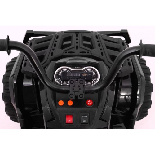 Quad ATV na batériu pre deti Čierny + Kolesá EVA + Rádio MP3 + LED + Pomalý štart