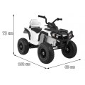 Quad ATV Air na batériu pre deti Biele + Nafukovacie kolesá + Rádio MP3 + Pomalý štart