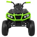 Quad ATV Air na batériu pre deti Čierno-zeleéá + Nafukovacie kolesá + Rádio MP3 + Pomalý štart